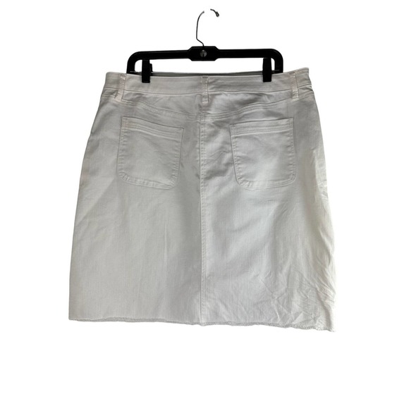 NWT Talbots Denim Pencil Jean Skirt Button Front Raw Hem Plus Size 16 HW7675 - Picture 7 of 7